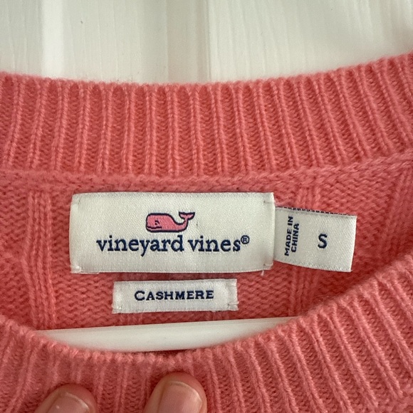 Vineyard Vines 100% Cashmere Cable-Knit Sweater — Women’s Small, Pink - Picture 5 of 7